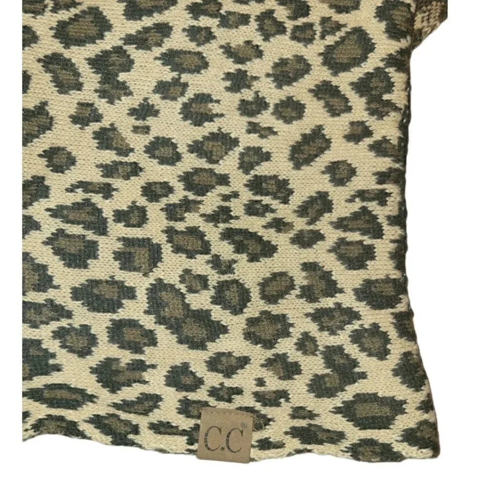 CC Brand Black Leopard Print Infinity Scarf